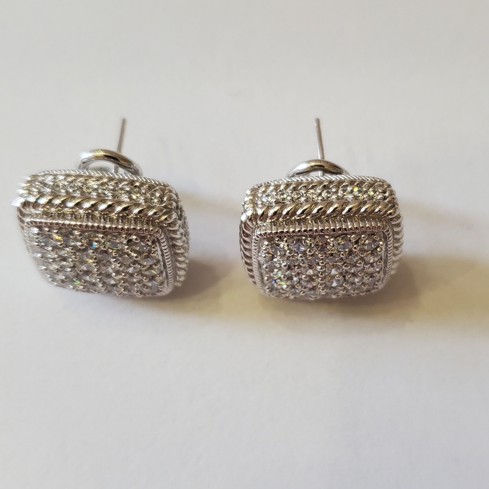 Judith Ripka Pave Diamonique Earrings - Picture 2 of 13